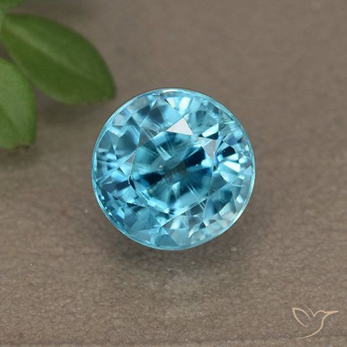 Zircon Bleu round facet du Cambodge, 7,6mm, poids de 3,16 ct, pierre gemme naturelle Chauffé de pureté VS, 1 pièce Zircon, couleur Bleu aquatique, dureté Mohs de 6.5 à 7.5 convient aux bijoux de tous les jours, pierre de sagesse, Symbolise l'honneur et la sagesse, Photo A