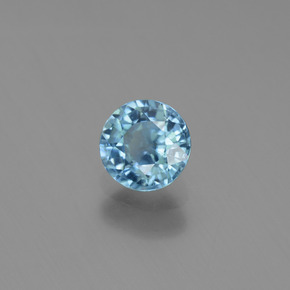 1.09 ct Blue Zircon Stone, Natural Zircon in Round Facet Shape for Sale