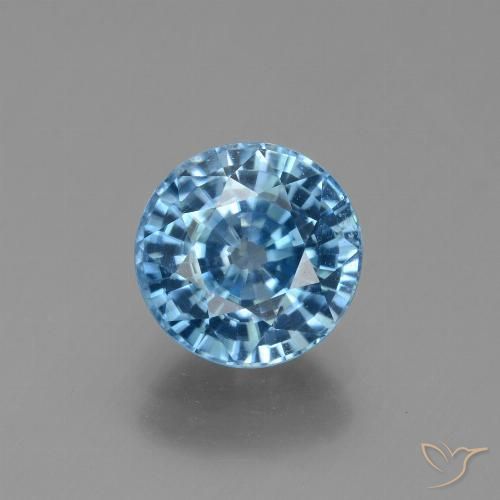 3.15ct Natural Azure Blue Zircon, Round, VVS-VS