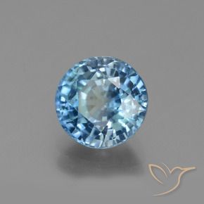 3.15 ct Blue Zircon Stone, Natural Zircon in Round Facet Shape for Sale