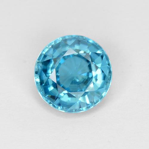 Buy 1.9ct Blue Zircon Gemstone Round Cut 7 mm GemSelect