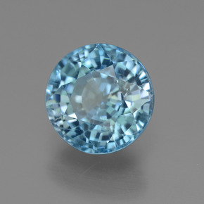 5.13 ct Blue Zircon Stone, Natural Zircon in Round Facet Shape for Sale