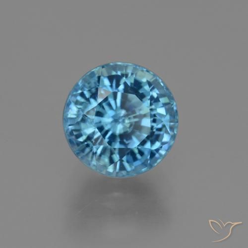 4.20 ct Blue Zircon Stone, Natural Zircon in Round Facet Shape for Sale