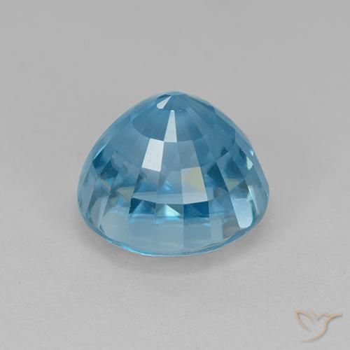 5.62ct Natural Cyan Blue Zircon, Round, VVS