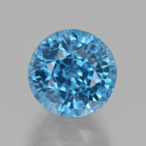 Swiss Blue Zirkon Edelstein - 5.2ct Rund Facettenschliff (ID: 459805)