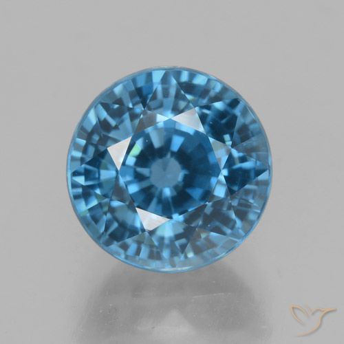 4.68ct Natural Blue Zircon, Round, VVS