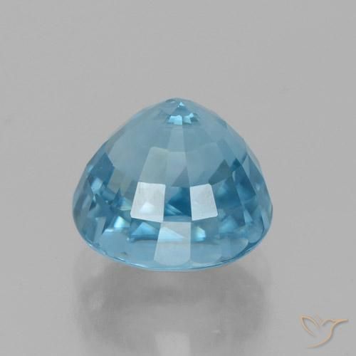 Zircon Gemstone in 8.5 mm (calibrated) Size for Sale, Zircon Stone in Medium Blue Color