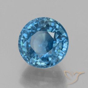4.72 ct Blue Zircon Stone, Natural Zircon in Round Facet Shape for Sale