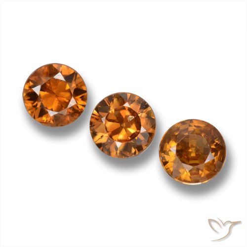 1.76ctw Natural Rust Orange Zircon, Round, VS