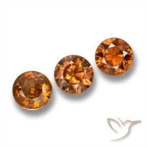 1.76 ctw Orange Zircon Stones, Natural Zircon in Diamond-Cut Shape for Sale