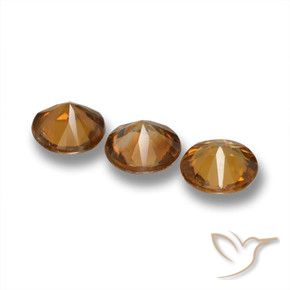 Zircon Gemstones in 5 mm (calibrated) Size for Sale, Zircon Stones in Rust Orange Color