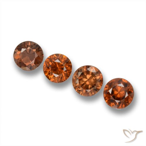 2.38ctw Natural Deep Orange Zircon, Round, VVS-VS
