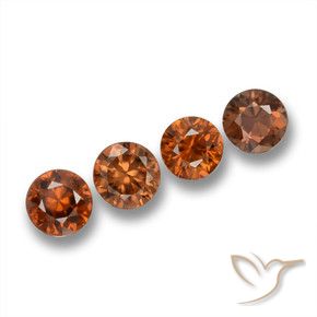 2.38 ctw Orange Zircon Stones, Natural Zircon in Diamond-Cut Shape for Sale