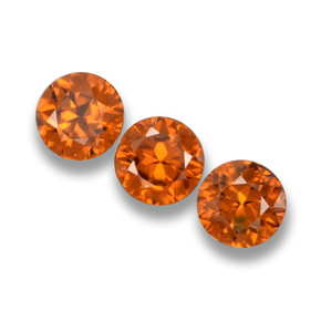 1.73 ctw Orange Zircon Gemstones, Zircon Gems in Diamond-Cut Shape for Sale.