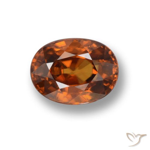 2.37ct Natural Medium-Dark Orange Zircon, Oval, VVS