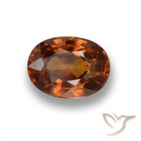 2.37 ct Orange Zircon Stone, Natural Zircon in Oval Facet Shape for Sale