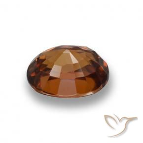 Zircon Gemstone in 8 x 6 mm (calibrated) Size for Sale, Zircon Stone in Medium-Dark Orange Color