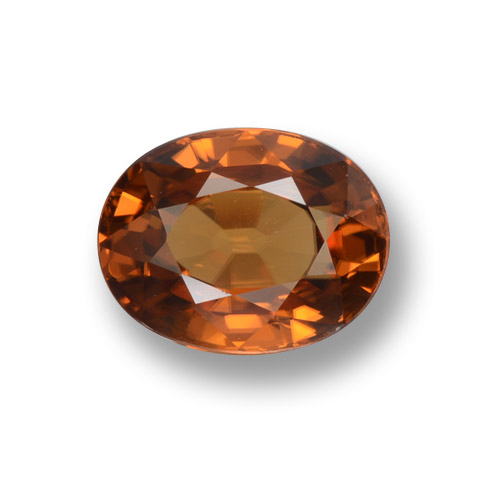 Medium Orange Циркон Камень - 2.3ct Фасетный Овал (ID: 462928)