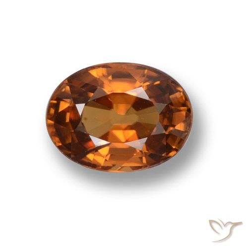 2.05ct Natural Deep Brownish Orange Zircon, Oval, VVS-VS