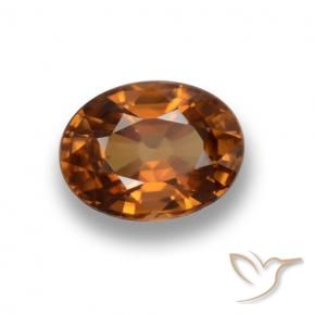 2.05 ct Orange Zircon Stone, Natural Zircon in Oval Facet Shape for Sale