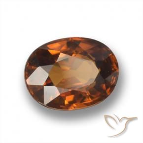 2.07 ct Orange Zircon Stone, Natural Zircon in Oval Facet Shape for Sale