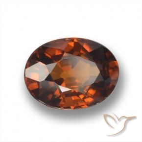 2.03 ct Brown Zircon Stone, Natural Zircon in Oval Facet Shape for Sale
