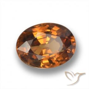 2.10 ct Brown Zircon Stone, Natural Zircon in Oval Facet Shape for Sale