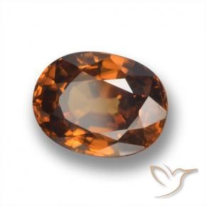 2.02 ct Orange Zircon Stone, Natural Zircon in Oval Facet Shape for Sale