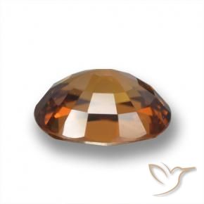 Zircon Gemstone in 8 x 6 mm (calibrated) Size for Sale, Zircon Stone in Medium-Dark Orange Color
