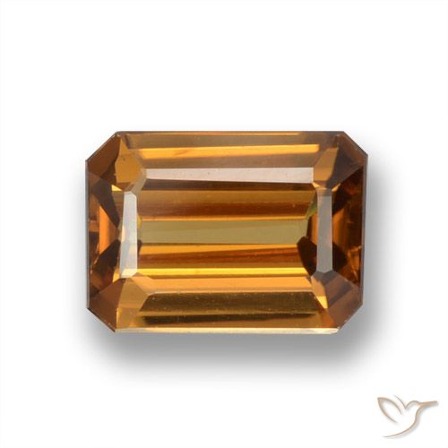 1.83ct Natural Medium Orange Zircon, Emerald Cut, VVS