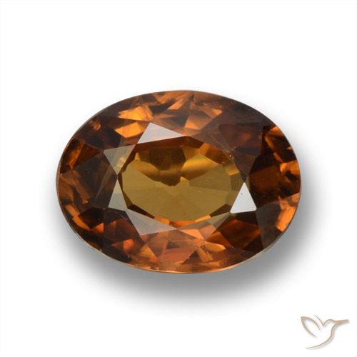 1.66ct Natural Earth Orange Zircon, Oval, VVS-VS