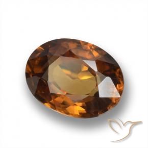 1.66 ct Orange Zircon Stone, Natural Zircon in Oval Facet Shape for Sale