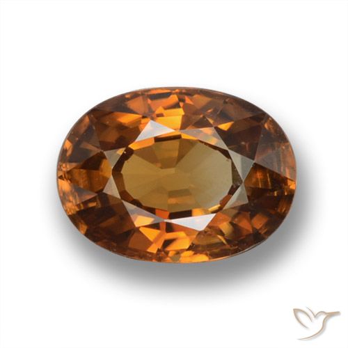 1.99ct Natural Medium-Dark Orange Zircon, Oval, VVS-VS