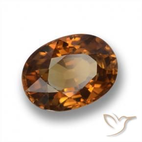 1.99 ct Orange Zircon Stone, Natural Zircon in Oval Facet Shape for Sale