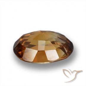 Zircon Gemstone in 8 x 6 mm (calibrated) Size for Sale, Zircon Stone in Medium-Dark Orange Color