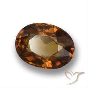 1.87 ct Orange Zircon Stone, Natural Zircon in Oval Facet Shape for Sale