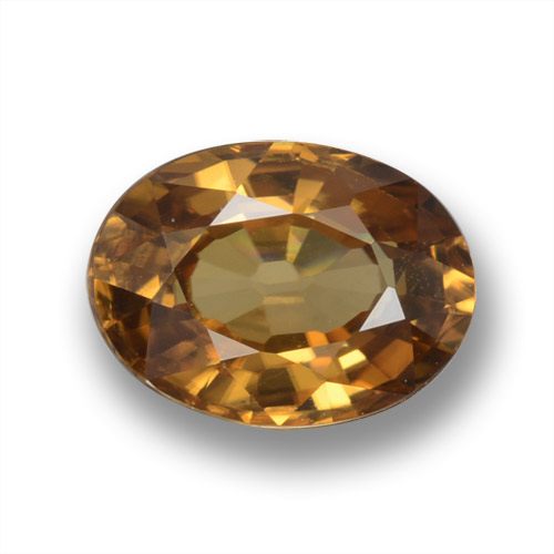 Оранжево-коричневый Циркон Камень - 1.8ct Фасетный Овал (ID: 463144)