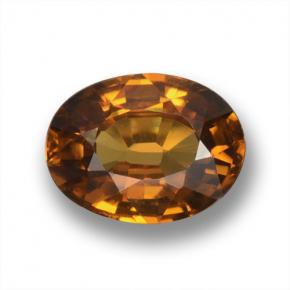 Красновато-коричневый Циркон Камень - 1.7ct Фасетный Овал (ID: 463146)