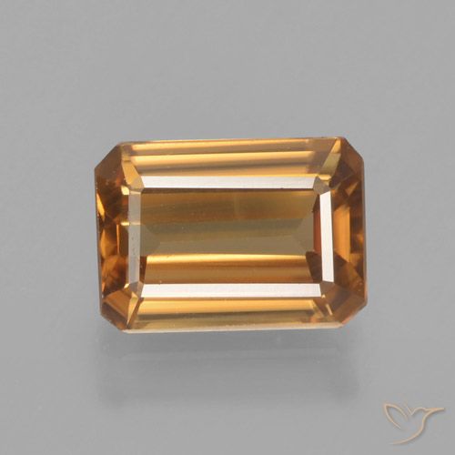 1.35ct Natural Deep Orange Zircon, Emerald Cut, VVS