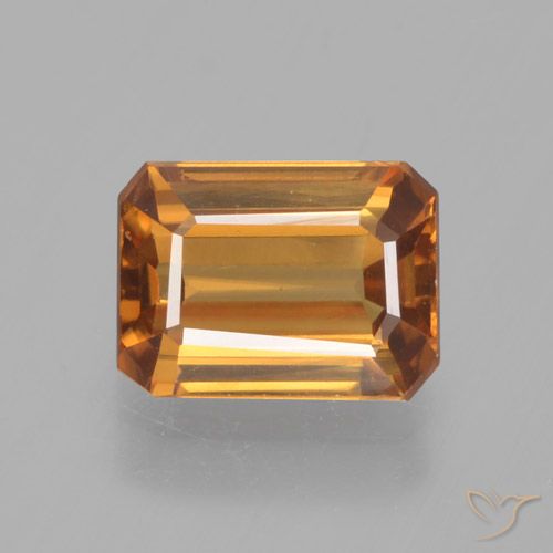 1.56ct Natural Orange Brown Zircon, Emerald Cut, VVS