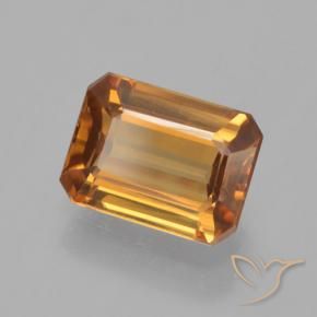 1.56 ct Orange Zircon Stone, Natural Zircon in Octagon Step Cut Shape for Sale