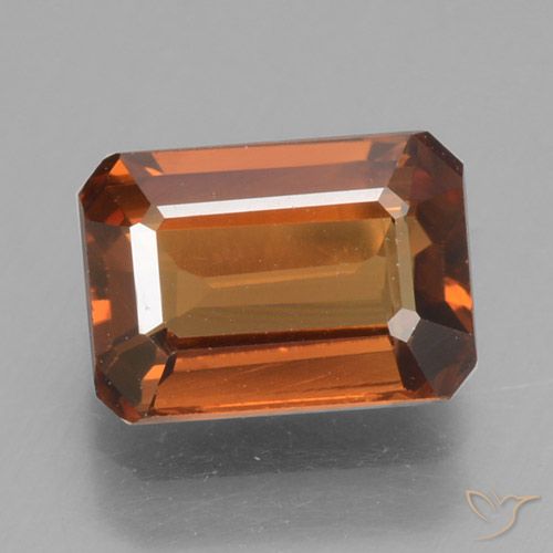 1.53ct Natural Deep Orange Zircon, Emerald Cut, VVS