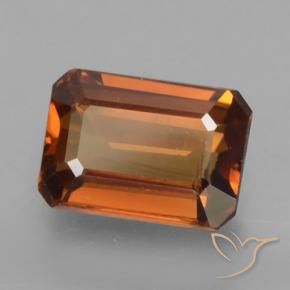 1.53 ct Orange Zircon Stone, Natural Zircon in Octagon Step Cut Shape for Sale