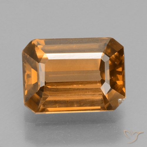 1.41ct Natural Medium Orange Zircon, Emerald Cut, VS-SI