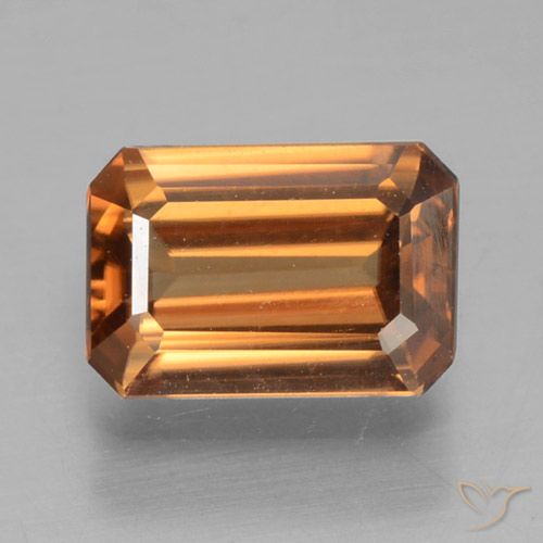 1.19ct Natural Medium Orange Zircon, Emerald Cut, VVS