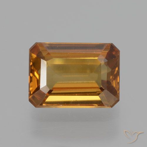 1.38ct Natural Orange Brown Zircon, Emerald Cut, VVS