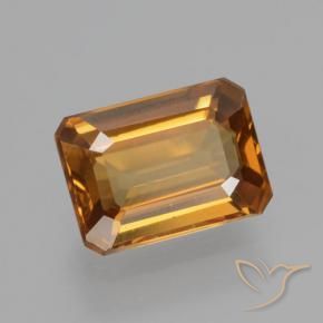 1.38 ct Orange Zircon Stone, Natural Zircon in Octagon Step Cut Shape for Sale