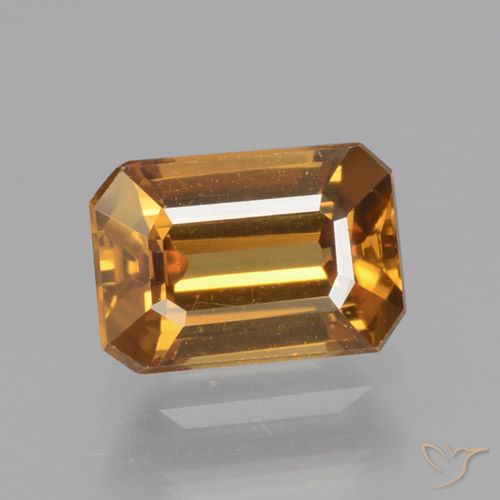 1.55ct Natural Orange Brown Zircon, Emerald Cut, VVS-VS