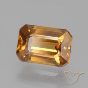 1.55 ct Orange Zircon Stone, Natural Zircon in Octagon Step Cut Shape for Sale