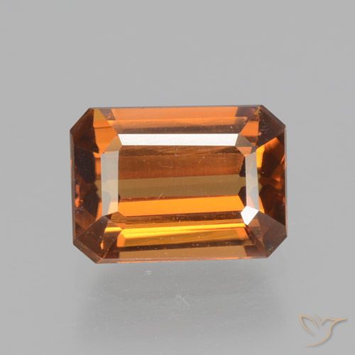 1.64ct Natural Earth Orange Zircon, Emerald Cut, VVS-VS